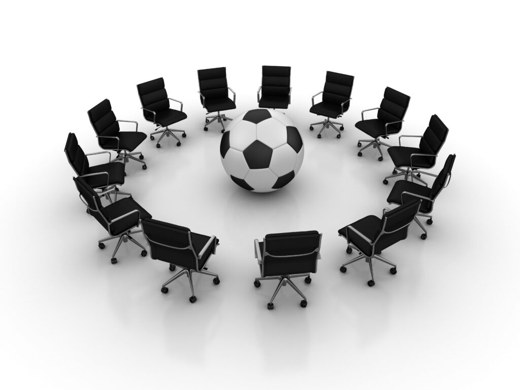 pictogram teamwork with soccer ball 3d rendering